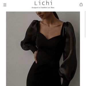 Lichi—puff sleeve bodycon dress